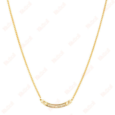 gold necklace snake bone chain rhinestones